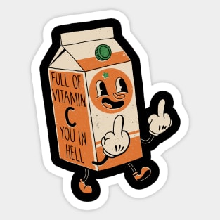 Orange: Vitamin C You In Hell Sticker